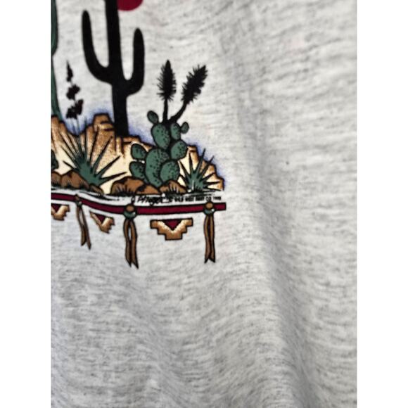 Vintage Arizona Shirt Youth Medium Desert Graphic Gray Double Sleeve Nature Tee - Picture 3 of 8